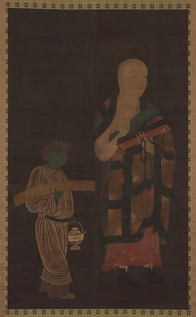 Portrait of Xuanzang (Genjō) with Attendant — Kasuga Motomitsu