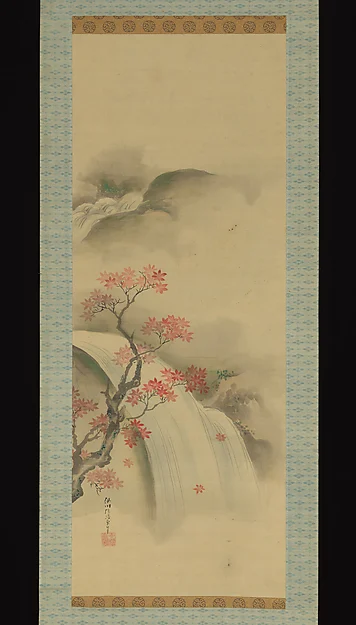 Waterfall and Maple Tree — Kano Seisen’in