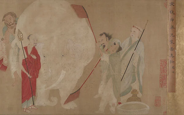 Washing the Sacred Elephant — Unidentified artist