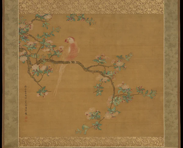 Parrot on a Pear Branch — Jin Zunnian