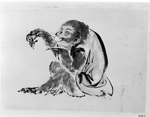 Monkey and Bee — Hokusai School